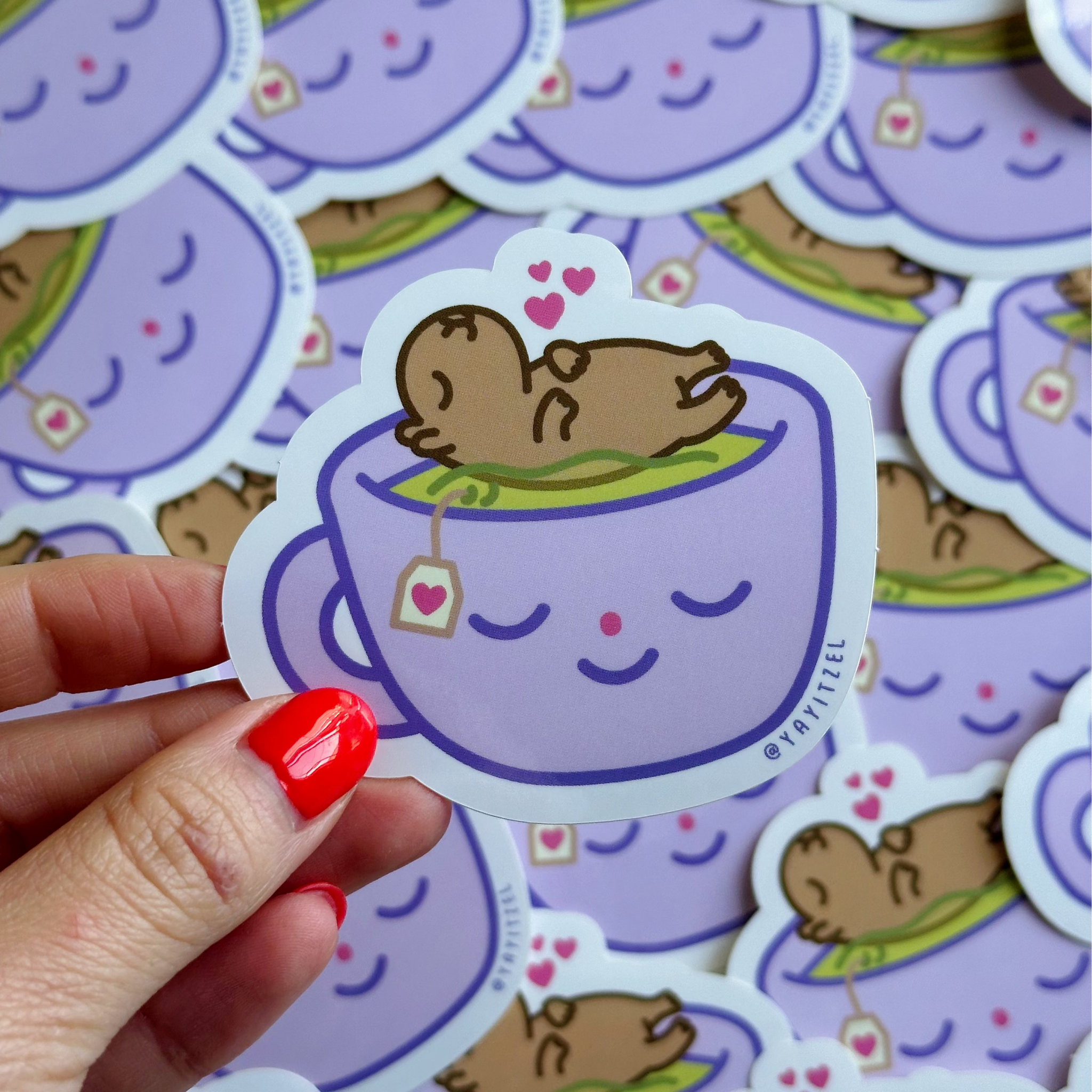 Capybara Tea Sticker