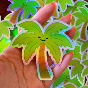 Holographic Palm Tree Sticker